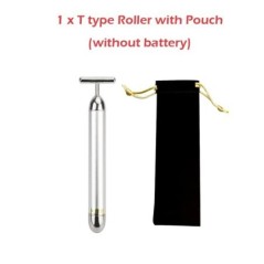T-Shape 24k Energy Beauty Bar Vibrant Facial Roller Maser Dispozitiv de lifting facial Instrument de masaj antirid pentru strâng
