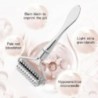 Spatulă cu rolă ascuțită din oțel inoxidabil, bilă de masaj, masaj cu role de piatră pentru a îmbunătăți frumusețea facială a gâ