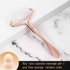 Spatulă cu rolă ascuțită din oțel inoxidabil, bilă de masaj, masaj cu role de piatră pentru a îmbunătăți frumusețea facială a gâ