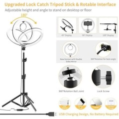 Iluminare LED Selfie Ring Lampă fotografică Selfie Ring Lampă USB la distanță Lumină de umplere pentru YouTube TikTok Video Live