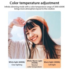 Studio foto LED 3000K-6000 KMcoplus Lampă de umplere video Panou de lumină Iluminare fotografie pentru streaming live Filtru RGB