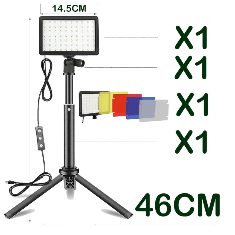LED Fotografie Video Lumină Panou Iluminare Kit Lampă Studio Foto Pentru Filmare Live Streaming Youbube Cu Trepied Filtre RGB