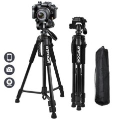 Telefon de călătorie Self Trepied Aluminiu Înalt 55” 140CM Stand cu plăci rapide Montare Pan Head pentru Canon Nikon DSLR SLR Ap