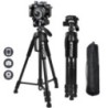 Telefon de călătorie Self Trepied Aluminiu Înalt 55” 140CM Stand cu plăci rapide Montare Pan Head pentru Canon Nikon DSLR SLR Ap