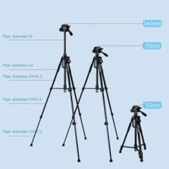 Telefon de călătorie Self Trepied Aluminiu Înalt 55” 140CM Stand cu plăci rapide Montare Pan Head pentru Canon Nikon DSLR SLR Ap