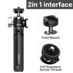 Mini trepied Ulanzi U-Vlog lite cu cap sferic de 360° și stick de selfie cu pantof rece Trepied de masă pentru cameră, iPhone, t