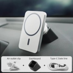 Suport pentru încărcător auto fără fir magnetic de 15 W pentru telefon absorbabil pentru iPhone 15 14 13 Pro Max Suport de încăr