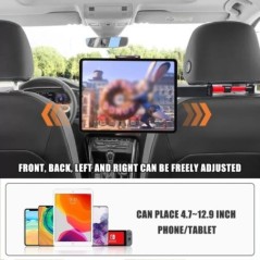 SEAMETAL Pernă telescopică din spate pentru mașină Suport telefon tabletă Scaun auto rotativ Suport din spate Suport pentru teti