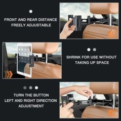 SEAMETAL Pernă telescopică din spate pentru mașină Suport telefon tabletă Scaun auto rotativ Suport din spate Suport pentru teti