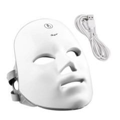 Mască facială CkeyiN LED pentru terapie cu lumină roșie, 7 culori, radiofrecvență fotonică, întinerirea pielii, instrument de în