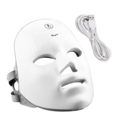 Mască facială CkeyiN LED pentru terapie cu lumină roșie, 7 culori, radiofrecvență fotonică, întinerirea pielii, instrument de în