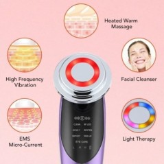 Dispozitive de lifting facial 7 în 1 EMS RF Microcurent pentru întinerirea pielii Femei Masaj facial Terapie cu lumină Anti-îmbă