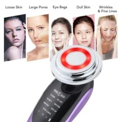 Dispozitive de lifting facial 7 în 1 EMS RF Microcurent pentru întinerirea pielii Femei Masaj facial Terapie cu lumină Anti-îmbă