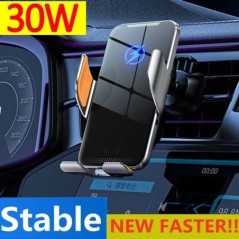 Încărcător de mașină fără fir 30W Suport magnetic pentru telefon auto auto pentru iPhone 14 13 12 X XR Samsung Suport de încărca
