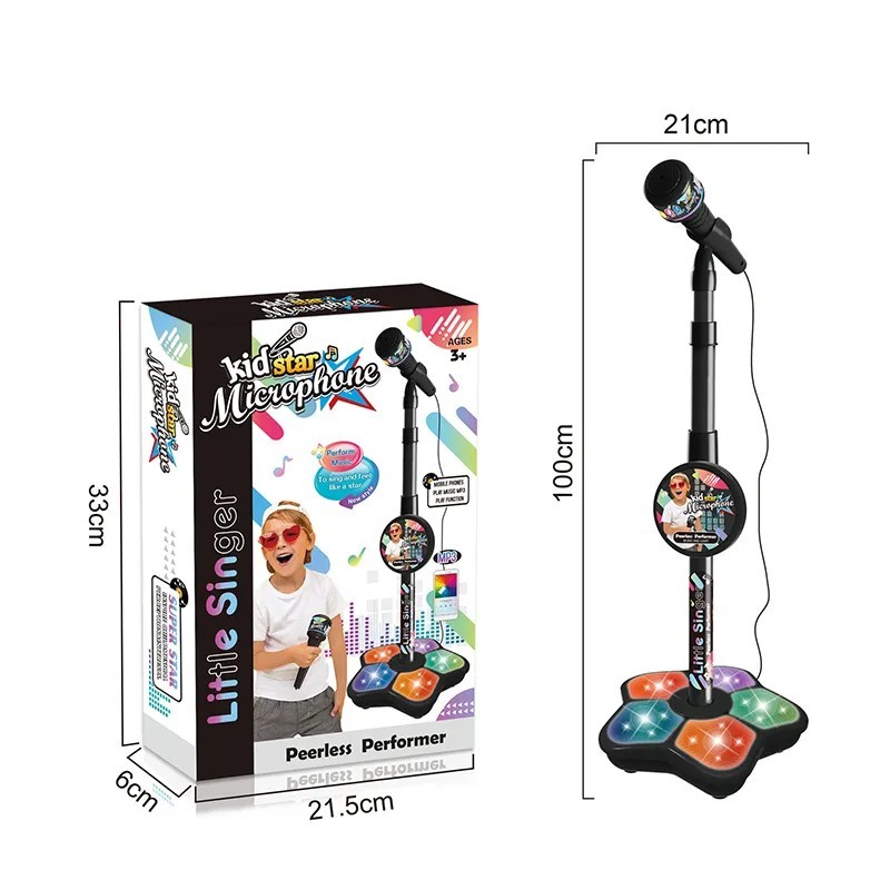Microfon pentru copii cu suport Karaoke Instrument muzical Jucării Jucării educaționale pentru antrenamentul creierului Cadou de