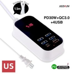 Încărcător USB multiplu PD 30W Tip C Încărcător rapid Încărcătoare rapide de perete Adaptor de alimentare Încărcător 3.0 UK UE P