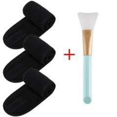 3 buc Bentiță facială reglabilă cu 1 perie de mască Yoga Spa Baie Duș Machiaj Spălarea feței Bandă cosmetică pentru cap Accesori