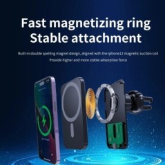 Încărcător magnetic de mașină fără fir de 30W MacSafe pentru iPhone 15 14 13 12 Pro Max Xiaomi Samsung Suport pentru telefon cu 
