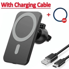 Încărcător magnetic de mașină fără fir de 30W MacSafe pentru iPhone 15 14 13 12 Pro Max Xiaomi Samsung Suport pentru telefon cu 