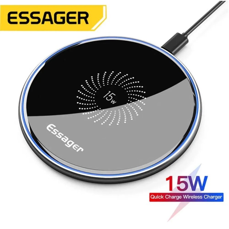 Încărcător fără fir rapid Essager 15W pentru iPhone 14 13 12 pentru Airpods Pad de încărcare fără fir Qi vizibil pentru Samsung Încărcător fără fir rapid Essager 15W pentru iPhone 14 13 12 pentru Airpods Pad de încărcare fără fir Qi vizibil pentru Samsung