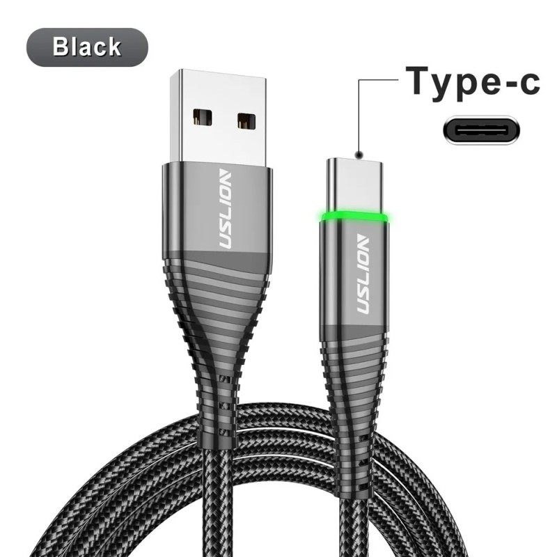Cablu USLION LED 3A tip C Cablu micro USB de încărcare rapidă pentru Samsung S23 Xiaomi Cabluri de încărcare USB tip C pentru te Cablu USLION LED 3A tip C Cablu micro USB de încărcare rapidă pentru Samsung S23 Xiaomi Cabluri de încărcare USB tip C pentru te