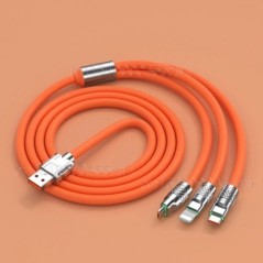 Cablu de încărcare rapid USB 6A 120W 3in1 2in1 pentru iPhone 14 Cablu de încărcare micro USB tip C cu 8 pini pentru cablu de sâr