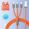 Cablu de încărcare rapid USB 6A 120W 3in1 2in1 pentru iPhone 14 Cablu de încărcare micro USB tip C cu 8 pini pentru cablu de sâr