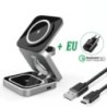 Suport pentru încărcător fără fir pliabil 3 în 1 pentru iPhone 15 14 13 12 Pro Max Apple Watch 8 7 Suport magnetic Stație de înc