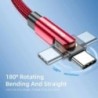 Cablu de încărcare rapidă Essager 3A Încărcător de date micro USB tip C pentru telefonul mobil iPhone Xiaomi 540 Rotire cablu de