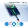 Cablu de încărcare rapidă Essager 3A Încărcător de date micro USB tip C pentru telefonul mobil iPhone Xiaomi 540 Rotire cablu de
