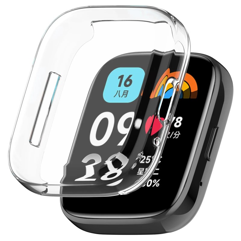 Husă din silicon moale TPU din sticlă pentru Redmi Watch 3 Active 3 Lite Husă de protecție a ecranului pentru banda de ceas inte