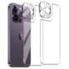 Sticlă securizată 4 în 1 pentru iPhone 15 14 13 11 Pro Max 12 Mini Plus 15Plus 15Pro 14Pro Protector pentru ecran din spate cu f