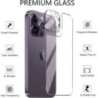 Sticlă securizată 4 în 1 pentru iPhone 15 14 13 11 Pro Max 12 Mini Plus 15Plus 15Pro 14Pro Protector pentru ecran din spate cu f