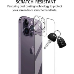Sticlă securizată 4 în 1 pentru iPhone 15 14 13 11 Pro Max 12 Mini Plus 15Plus 15Pro 14Pro Protector pentru ecran din spate cu f