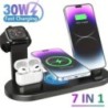 Suport suport pentru încărcător fără fir 7 în 1 30W pentru iPhone 14 13 12 Stație de andocare de încărcare rapidă Apple Watch pe