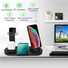 Suport suport pentru încărcător fără fir 7 în 1 30W pentru iPhone 14 13 12 Stație de andocare de încărcare rapidă Apple Watch pe