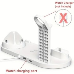 Suport suport pentru încărcător fără fir 7 în 1 30W pentru iPhone 14 13 12 Stație de andocare de încărcare rapidă Apple Watch pe