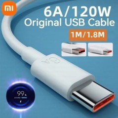 Încărcător cu cablu USB tip C original Xiaomi 6A 120w Turbo Tipo Încărcare rapidă pentru Mi 13 12 11 10 Pro ultra Poco x3 Redmi 