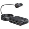 Încărcătoare de mașină 128W PD+QC3.0 Adaptor de încărcare rapidă Splitter de putere cu 3 prize 12-24V cu 4 porturi USB Afișaj vo