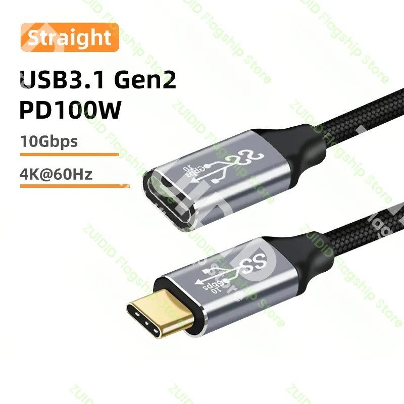 Cablu de prelungire USB C 3.1 Gen2 10Gbps tip C la C PD 100W QC4.0 3.0 5A Cablu de încărcare rapidă pentru MacBook Pro 4k 60Hz C