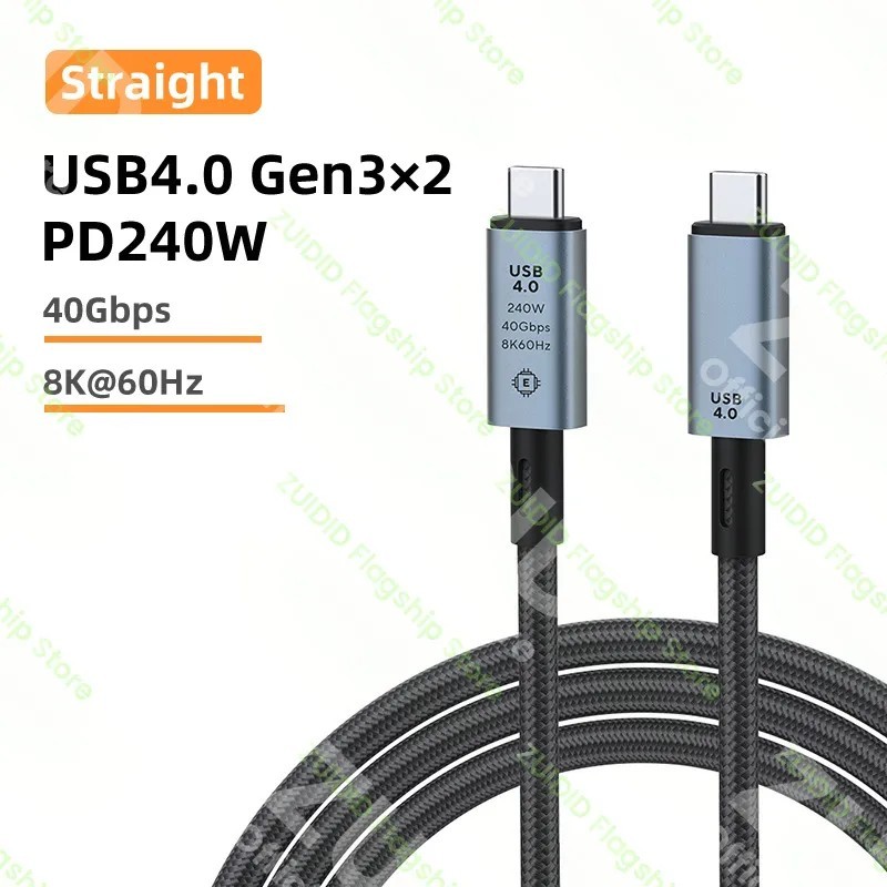 Cablu USB4.0 40Gbps tip C la C PD3.1 240W Cablu de încărcare ultra-rapidă 8K@60Hz pentru PS5 Nintendo Switch Galaxy S22 MacBook 