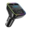 Transmițător FM Bluetooth 5.0 pentru mașină PD Type-C Dual USB 3.1A Încărcător rapid Lumină ambientală colorată Player modulator