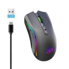 Mouse de gaming RGB fără fir reîncărcabil 2.4G Mouse ergonomic pentru jocuri cu iluminare din spate pentru laptop PC