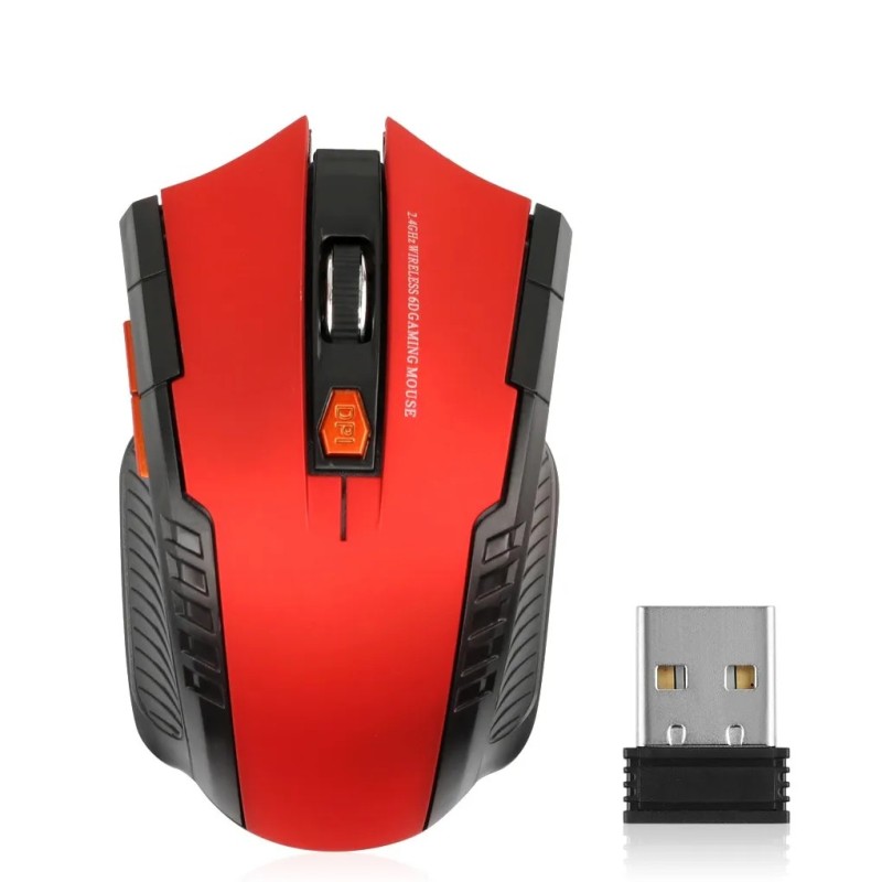 Mouse fără fir 2.4G 1600 DPI Mouse optic Gamer pentru computer Mouse fără fir cu 6 butoane cu receptor USB pentru PC Accesorii l
