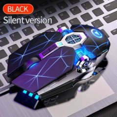 Mouse pentru jocuri silențios cu fir, 3200 DPI, cu LED-uri, USB, optic, ergonomic, cu fir, mouse pentru computer, pentru jocuri 
