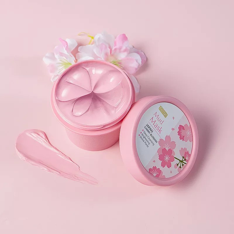 100 g Japonia Sakura Mască de față cu nămol Antirid Noapte Pachete faciale Curățarea pielii Albire puncte negre Pori Mască de nă