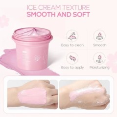 100 g Japonia Sakura Mască de față cu nămol Antirid Noapte Pachete faciale Curățarea pielii Albire puncte negre Pori Mască de nă