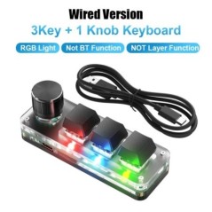 Macro de programare Buton personalizat Tastatură RGB 3 taste Copiere Lipire Mini Buton Photoshop Gaming Tastatură Macropad mecan