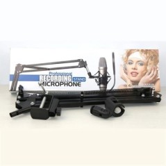 Microfon de birou flexibil profesional, agățat, cu braț reglabil, cu foarfecă, pentru streaming de podcast pe Youtube