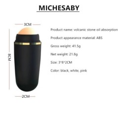 Rolă de absorbție a uleiului de față Masaj cu piatră vulcanică naturală Stick de corp Machiaj Instrument de îngrijire a pielii p